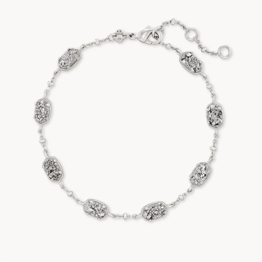 Kendra Scott Emilie Silver Chain Bracelet in Platinum Drusy
